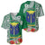 Fiji Natabua High School Baseball Jersey Tropical Flower and Tapa Pattern Green Style LT03 - Polynesian Pride