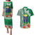 Fiji Natabua High School Couples Matching Puletasi Dress and Hawaiian Shirt Tropical Flower and Tapa Pattern Green Style LT03 Green - Polynesian Pride