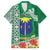 Fiji Natabua High School Family Matching Long Sleeve Bodycon Dress and Hawaiian Shirt Tropical Flower and Tapa Pattern Green Style LT03 Dad's Shirt - Short Sleeve Green - Polynesian Pride