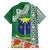 Fiji Natabua High School Family Matching Long Sleeve Bodycon Dress and Hawaiian Shirt Tropical Flower and Tapa Pattern Green Style LT03 - Polynesian Pride