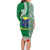 Fiji Natabua High School Family Matching Long Sleeve Bodycon Dress and Hawaiian Shirt Tropical Flower and Tapa Pattern Green Style LT03 - Polynesian Pride