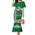 Fiji Natabua High School Family Matching Mermaid Dress and Hawaiian Shirt Tropical Flower and Tapa Pattern Green Style LT03 Mom's Dress Green - Polynesian Pride