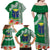 Fiji Natabua High School Family Matching Off Shoulder Maxi Dress and Hawaiian Shirt Tropical Flower and Tapa Pattern Green Style LT03 - Polynesian Pride