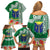 Fiji Natabua High School Family Matching Off Shoulder Short Dress and Hawaiian Shirt Tropical Flower and Tapa Pattern Green Style LT03 - Polynesian Pride