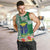 Fiji Natabua High School Men Tank Top Tropical Flower and Tapa Pattern Green Style LT03 Green - Polynesian Pride