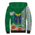 Fiji Natabua High School Sherpa Hoodie Tropical Flower and Tapa Pattern Green Style LT03 - Polynesian Pride