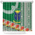 Fiji Natabua High School Shower Curtain Tropical Flower and Tapa Pattern Green Style LT03 Green - Polynesian Pride