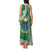 Fiji Natabua High School Tank Maxi Dress Tropical Flower and Tapa Pattern Green Style LT03 - Polynesian Pride