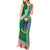 Fiji Natabua High School Tank Maxi Dress Tropical Flower and Tapa Pattern Green Style LT03 - Polynesian Pride