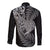 New Zealand Valentine Day Long Sleeve Button Shirt Aotearoa Warrior and Woman Love Heart Silver Fern Koru LT03 - Polynesian Pride