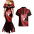 New Zealand Valentine Day Couples Matching Mermaid Dress and Hawaiian Shirt Aotearoa Warrior and Woman Love Story Silver Fern Koru Red Style LT03 - Polynesian Pride