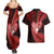 New Zealand Valentine Day Couples Matching Summer Maxi Dress and Hawaiian Shirt Aotearoa Warrior and Woman Love Story Silver Fern Koru Red Style LT03 - Polynesian Pride