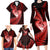 New Zealand Valentine Day Family Matching Long Sleeve Bodycon Dress and Hawaiian Shirt Aotearoa Warrior and Woman Love Story Silver Fern Koru Red Style LT03 - Polynesian Pride