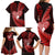 New Zealand Valentine Day Family Matching Long Sleeve Bodycon Dress and Hawaiian Shirt Aotearoa Warrior and Woman Love Story Silver Fern Koru Red Style LT03 - Polynesian Pride