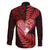 New Zealand Valentine Day Family Matching Long Sleeve Bodycon Dress and Hawaiian Shirt Aotearoa Warrior and Woman Love Story Silver Fern Koru Red Style LT03 - Polynesian Pride