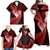 New Zealand Valentine Day Family Matching Off Shoulder Maxi Dress and Hawaiian Shirt Aotearoa Warrior and Woman Love Story Silver Fern Koru Red Style LT03 - Polynesian Pride