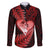 New Zealand Valentine Day Family Matching Puletasi and Hawaiian Shirt Aotearoa Warrior and Woman Love Story Silver Fern Koru Red Style LT03 Dad's Shirt - Long Sleeve Red - Polynesian Pride