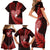 New Zealand Valentine Day Family Matching Short Sleeve Bodycon Dress and Hawaiian Shirt Aotearoa Warrior and Woman Love Story Silver Fern Koru Red Style LT03 - Polynesian Pride