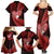 New Zealand Valentine Day Family Matching Summer Maxi Dress and Hawaiian Shirt Aotearoa Warrior and Woman Love Story Silver Fern Koru Red Style LT03 - Polynesian Pride