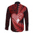 New Zealand Valentine Day Long Sleeve Button Shirt Aotearoa Warrior and Woman Love Story Silver Fern Koru Red Style LT03 - Polynesian Pride