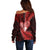 New Zealand Valentine Day Off Shoulder Sweater Aotearoa Warrior and Woman Love Story Silver Fern Koru Red Style LT03 - Polynesian Pride