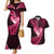 New Zealand Valentine Day Couples Matching Mermaid Dress and Hawaiian Shirt Aotearoa Warrior Love Story Silver Fern Koru Pink Style LT03 Pink - Polynesian Pride