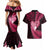 New Zealand Valentine Day Couples Matching Mermaid Dress and Hawaiian Shirt Aotearoa Warrior Love Story Silver Fern Koru Pink Style LT03 - Polynesian Pride