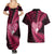 New Zealand Valentine Day Couples Matching Summer Maxi Dress and Hawaiian Shirt Aotearoa Warrior Love Story Silver Fern Koru Pink Style LT03 - Polynesian Pride