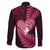 New Zealand Valentine Day Family Matching Puletasi and Hawaiian Shirt Aotearoa Warrior Love Story Silver Fern Koru Pink Style LT03 - Polynesian Pride