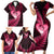 New Zealand Valentine Day Family Matching Short Sleeve Bodycon Dress and Hawaiian Shirt Aotearoa Warrior Love Story Silver Fern Koru Pink Style LT03 - Polynesian Pride