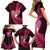 New Zealand Valentine Day Family Matching Short Sleeve Bodycon Dress and Hawaiian Shirt Aotearoa Warrior Love Story Silver Fern Koru Pink Style LT03 - Polynesian Pride