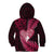 New Zealand Valentine Day Kid Hoodie Aotearoa Warrior Love Story Silver Fern Koru Pink Style LT03 - Polynesian Pride