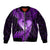 New Zealand Valentine Day Bomber Jacket Aotearoa Warrior Love Story Silver Fern Koru Purple Style LT03 Unisex Purple - Polynesian Pride