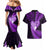 New Zealand Valentine Day Couples Matching Mermaid Dress and Hawaiian Shirt Aotearoa Warrior Love Story Silver Fern Koru Purple Style LT03 - Polynesian Pride