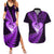 New Zealand Valentine Day Couples Matching Summer Maxi Dress and Hawaiian Shirt Aotearoa Warrior Love Story Silver Fern Koru Purple Style LT03 Purple - Polynesian Pride