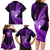 New Zealand Valentine Day Family Matching Long Sleeve Bodycon Dress and Hawaiian Shirt Aotearoa Warrior Love Story Silver Fern Koru Purple Style LT03 - Polynesian Pride