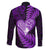 New Zealand Valentine Day Family Matching Long Sleeve Bodycon Dress and Hawaiian Shirt Aotearoa Warrior Love Story Silver Fern Koru Purple Style LT03 - Polynesian Pride