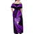 New Zealand Valentine Day Family Matching Off Shoulder Maxi Dress and Hawaiian Shirt Aotearoa Warrior Love Story Silver Fern Koru Purple Style LT03 - Polynesian Pride