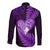 New Zealand Valentine Day Long Sleeve Button Shirt Aotearoa Warrior Love Story Silver Fern Koru Purple Style LT03 - Polynesian Pride