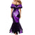 New Zealand Valentine Day Mermaid Dress Aotearoa Warrior Love Story Silver Fern Koru Purple Style LT03 - Polynesian Pride