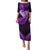 New Zealand Valentine Day Puletasi Aotearoa Warrior Love Story Silver Fern Koru Purple Style LT03 Long Dress Purple - Polynesian Pride