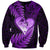 New Zealand Valentine Day Sweatshirt Aotearoa Warrior Love Story Silver Fern Koru Purple Style LT03 Unisex Purple - Polynesian Pride