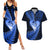 New Zealand Valentine Day Couples Matching Summer Maxi Dress and Hawaiian Shirt Aotearoa Warrior Love Story Silver Fern Koru Blue Style LT03 Blue - Polynesian Pride