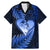 New Zealand Valentine Day Family Matching Mermaid Dress and Hawaiian Shirt Aotearoa Warrior Love Story Silver Fern Koru Blue Style LT03 Dad's Shirt - Short Sleeve Blue - Polynesian Pride