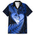 New Zealand Valentine Day Family Matching Puletasi and Hawaiian Shirt Aotearoa Warrior Love Story Silver Fern Koru Blue Style LT03 Dad's Shirt - Short Sleeve Blue - Polynesian Pride