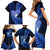 New Zealand Valentine Day Family Matching Short Sleeve Bodycon Dress and Hawaiian Shirt Aotearoa Warrior Love Story Silver Fern Koru Blue Style LT03 - Polynesian Pride