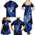 New Zealand Valentine Day Family Matching Summer Maxi Dress and Hawaiian Shirt Aotearoa Warrior Love Story Silver Fern Koru Blue Style LT03 - Polynesian Pride