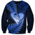 New Zealand Valentine Day Sweatshirt Aotearoa Warrior Love Story Silver Fern Koru Blue Style LT03 Unisex Blue - Polynesian Pride