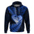 New Zealand Valentine Day Zip Hoodie Aotearoa Warrior Love Story Silver Fern Koru Blue Style LT03 Pullover Hoodie Blue - Polynesian Pride