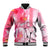 Hawaiian Cocktail Valentine Day Baseball Jacket Hibiscus Kakau Pattern Pink Version LT03 Unisex Pink - Polynesian Pride